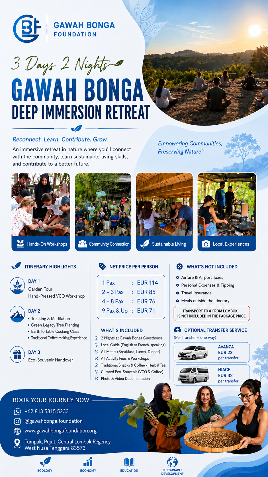 Community Wellness Immersion 3 Days 2 Nights flyer